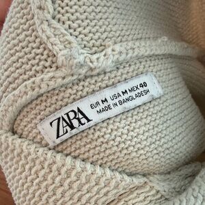 Zara Beige Textured Knit Top